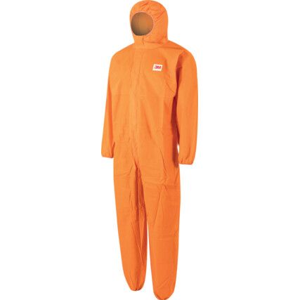 4515O, Chemical Protective Coveralls, Disposable, Type 5/6, Orange, SMS Nonwoven Fabric, Zipper Closure, Chest 39-43", L