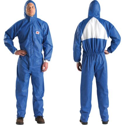 4530, Chemical Protective Coveralls, Disposable, Type 5/6, Blue, SMMS Nonwoven Fabric, Zipper Closure, Chest 39-43", L