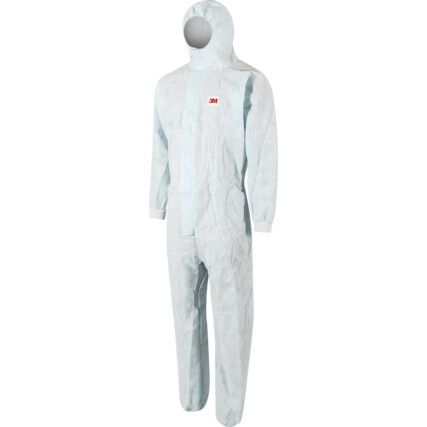 4532+, Chemical Protective Coveralls, Disposable, Type 5/6, White, SMS Nonwoven Fabric, Zipper Closure, Chest 45-49", 2XL