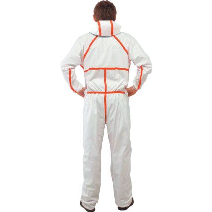 4565, Chemical Protective Coveralls, Disposable, Type 4/5/6, White, Polyester, Zipper Closure, Chest 49-52", 3XL