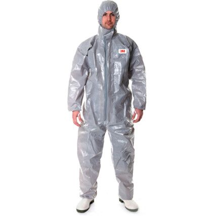 4570, Chemical Protective Coveralls, Disposable, Type 3/4/5/6, Grey, Laminates, Zipper Closure, Chest 40-42", M