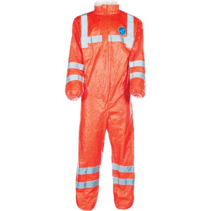 500 HV, Chemical Protective Coveralls, Disposable, Type 5/6, Orange, Tyvek® 500 HV, Zipper Closure, Chest 44-46", L