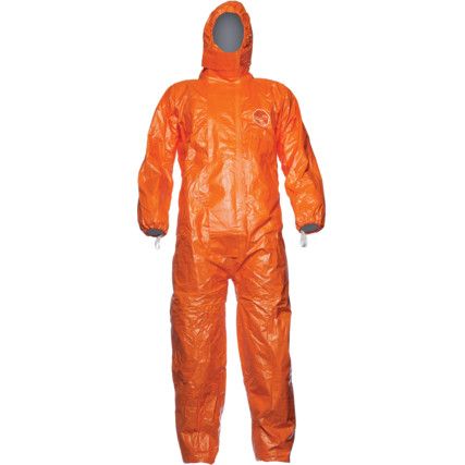 Labo, Chemical Protective Coveralls, Disposable, Type 5/6, Orange, Tyvek® 500, Zipper Closure, Chest 40-42", M