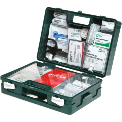 First Aid Kit with Wall Mount Bracket, 25 Persons, BS8599-1:2019 Compliant