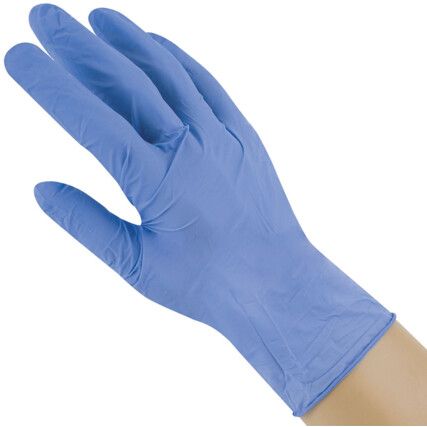 Disposable Gloves, Blue, Nitrile, Powder Free, Size M, 1 Pair